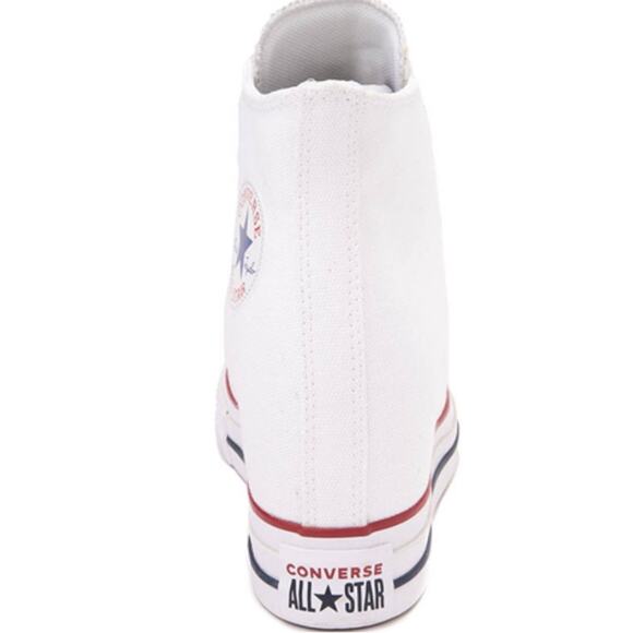 NEW CONVERSE CHUCK TAYLOR ALL STAR WHITE WEDGE PLATFORM HIGH TOPS SNEAKERS 7.5 - Picture 7 of 12